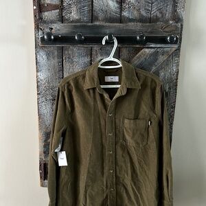 New w/Tags TNA Long Sleeve Button Down Corduroy Shirt Army Green  - Size 1